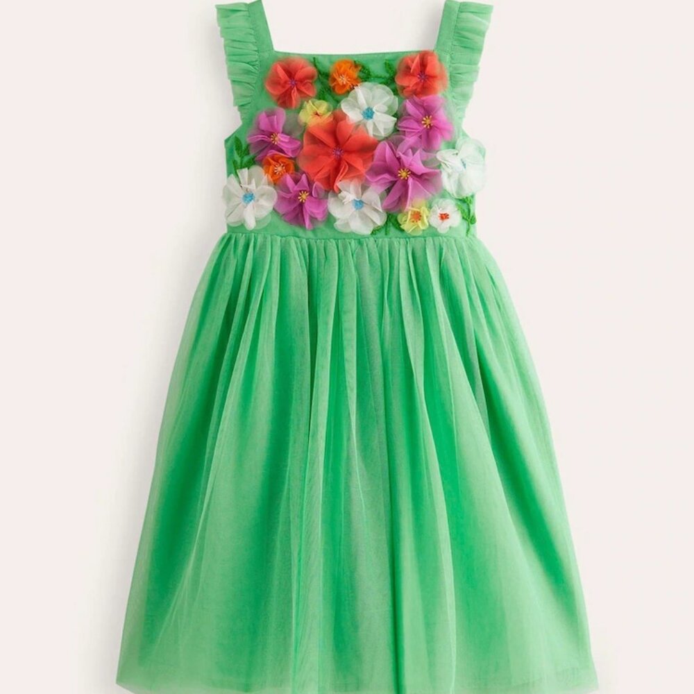 NWOT Mini Boden Appliqué Tulle Dress